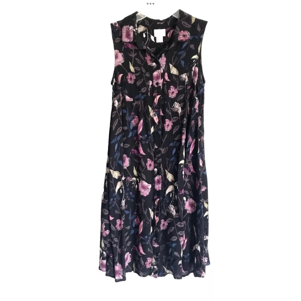 Mossimo Sleeveless Floral Button Down Crepe Dress
